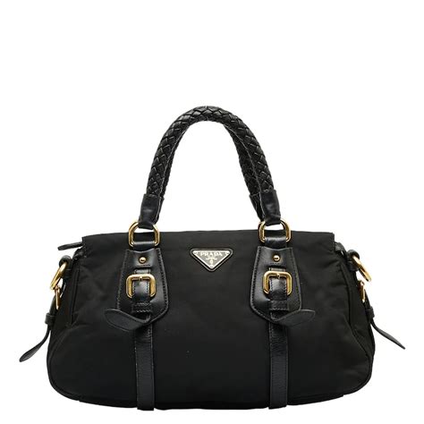 prada convertible belted satchel tessuto black|Prada Tessuto Convertible Belted Satchel .